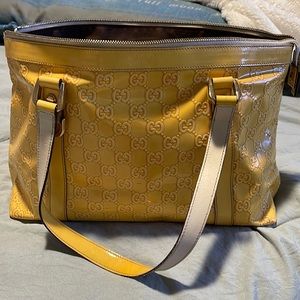 Gucci authentic custom yellow tote bag